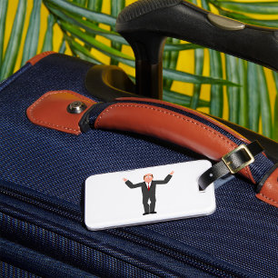Funny Bald Businessman Shrugging Humourous  Luggage Tag