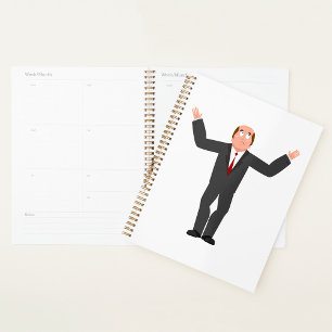 Funny Bald Businessman Shrugging Humourous  Planner