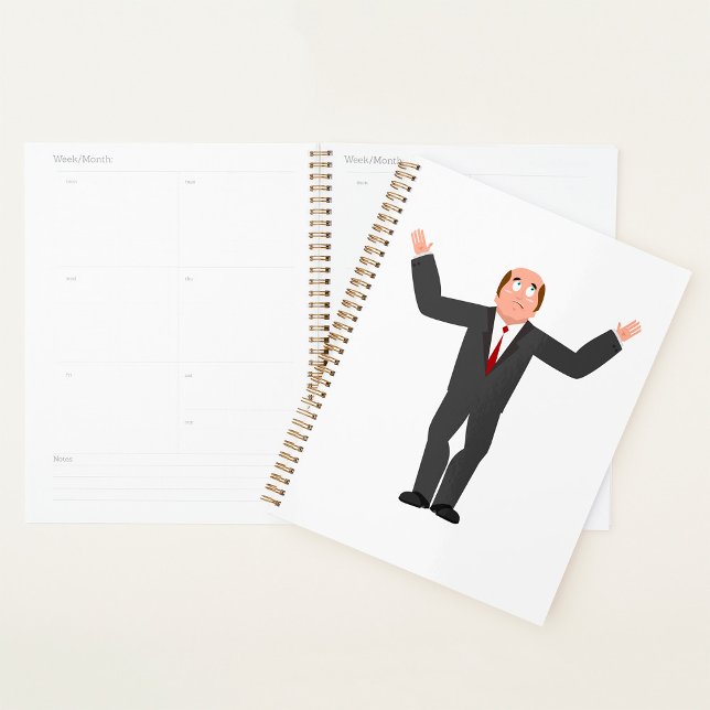 Funny Bald Businessman Shrugging Humourous  Planner (Creator Uploaded)