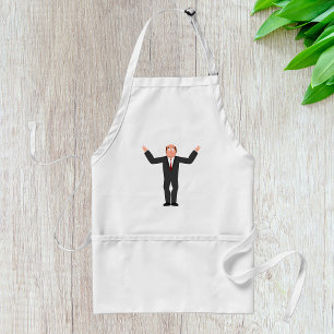 Funny Bald Businessman Shrugging Humourous  Standard Apron
