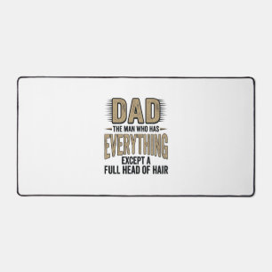 Funny Bald Dad Vintage Typography Shirt Design_1 Desk Mat