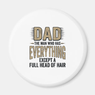 Funny Bald Dad Vintage Typography Shirt Design_1 Magnet