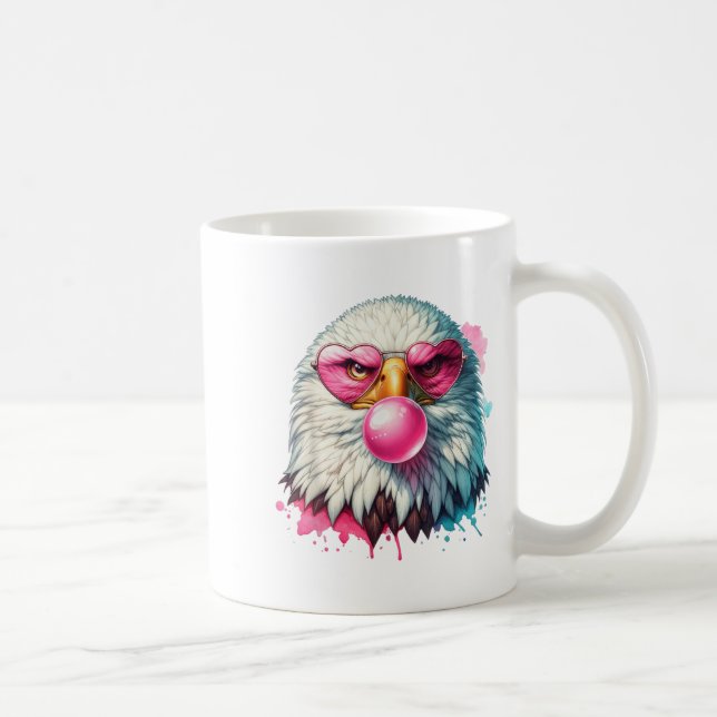 Funny Bald Eagle Cute Eagle With Nk Gles And Bubbl Coffee Mug (Right)