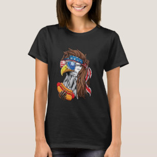 Funny Bald Eagle Hotdog American Flag 4th Of July T-Shirt