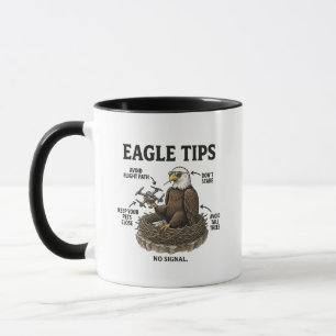 Funny Bald Eagle Tips Nature Survival Humor Mug