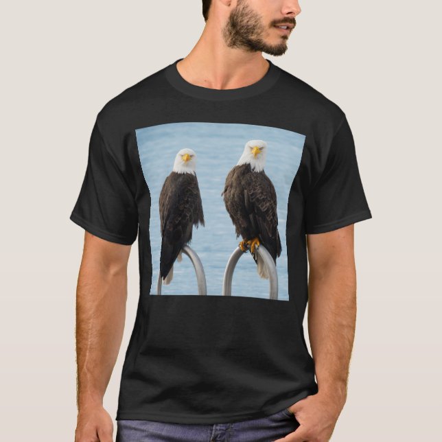 Funny Bald Eagles Grumpy Faces Humourous T-Shirt (Front)