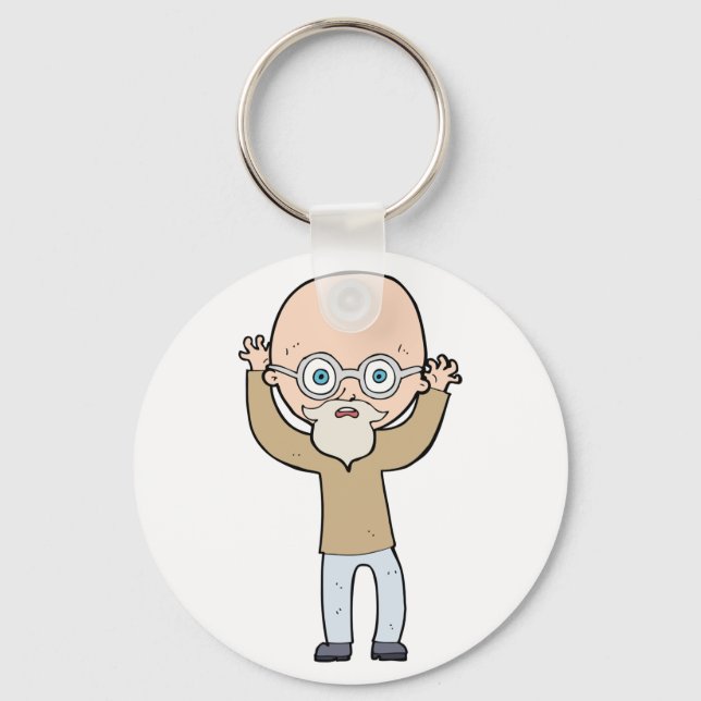 Funny Bald Man Key Ring (Front)