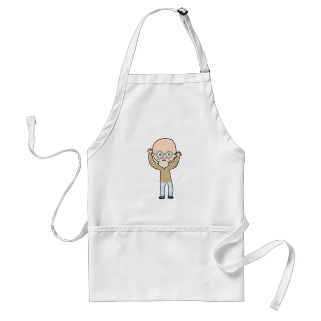 Funny Bald Quirky Old Man with Beard Standard Apron (Front)