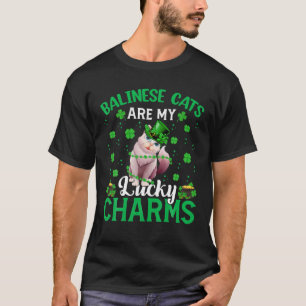 Funny Balinese Cats Are My Lucky Charms Cat St Pat T-Shirt