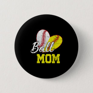Funny Ball Mom Softball Baseball For Women Mothers 6 Cm Round Badge