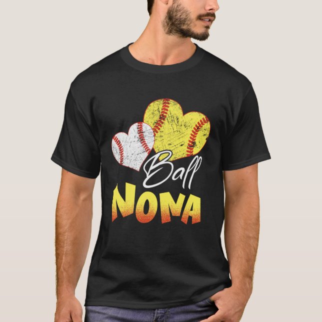 Funny Ball Nona Softball Baseball Gifts T-Shirt (Front)