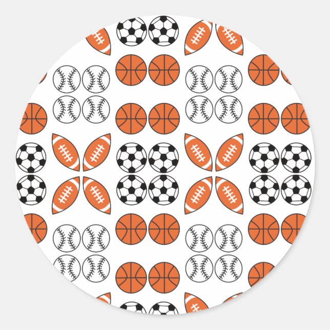 Funny Ball Pattern Classic Round Sticker (Front)
