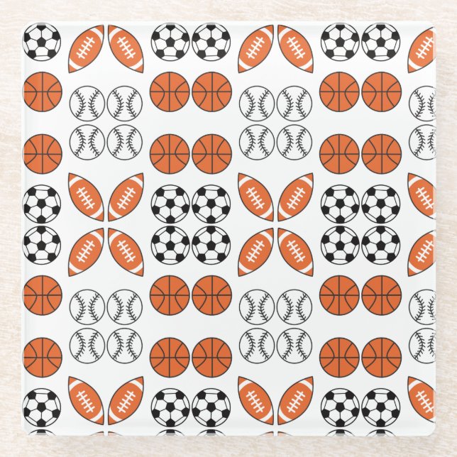 Funny Ball Pattern Glass Coaster (Front)
