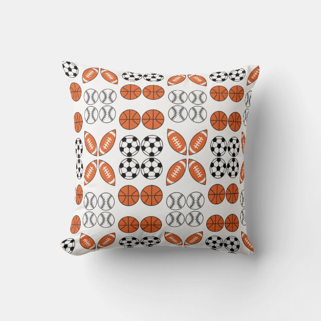 Funny Ball Pattern Throw Pillow (Front)