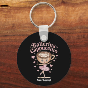 Funny Ballerina Cappuccina Italian Brainrot Meme  Key Ring
