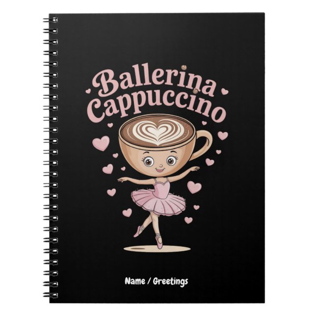 Funny Ballerina Cappuccina Italian Brainrot Meme  Notebook (Front)