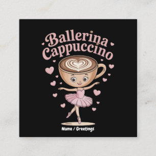 Funny Ballerina Cappuccina Italian Brainrot Meme Square Business Card