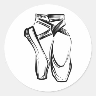 Funny Ballerina Gift Girls Cool Dancer Ballet Poin Classic Round Sticker