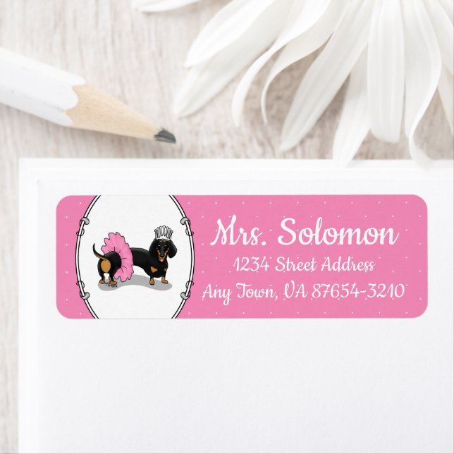 Funny Ballerina Princess Dachshund (black & tan) (Insitu)