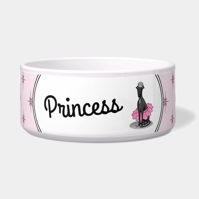 Funny Ballet Ballerina Greyhound Dog (black) (Front)