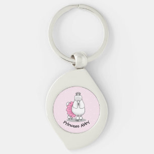 Funny Ballet Ballerina Princess Poodle Dog (white) Key Ring