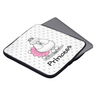 Funny Ballet Ballerina Princess Poodle Dog (white) Laptop Sleeve