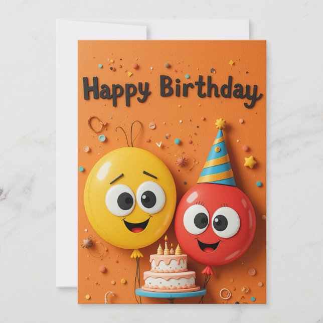 Funny Balloon Birthday Card (Front)