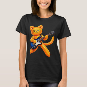 Funny Balloon Cat Playing Guitar Rock Star Rockn T-Shirt