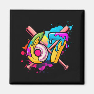 Funny Banana Baseball 67 Ice Cream Drip Meme  Magnet