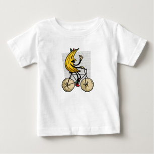 Funny Banana Biker Cartoon Design Baby T-Shirt