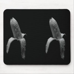 Funny Banana Black and White Portrait Mouse Mat