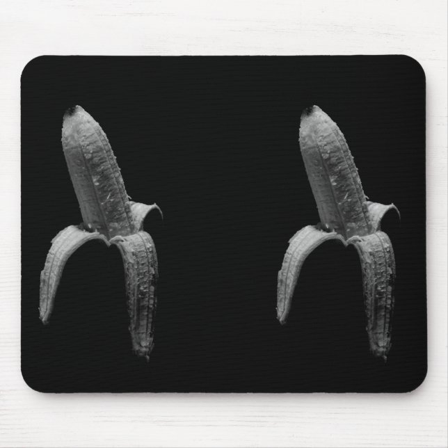 Funny Banana Black and White Portrait Mouse Mat (Front)