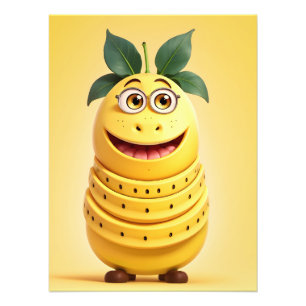 Funny banana character photo print