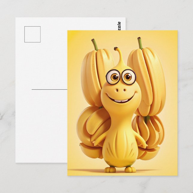 Funny banana character postcard (Front/Back)