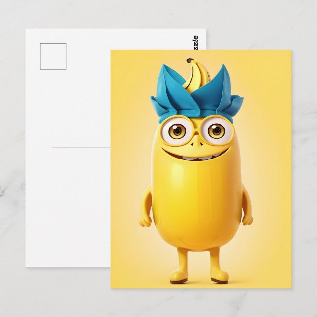 Funny banana character postcard (Front/Back)