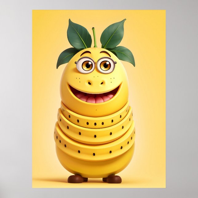Funny banana character poster (Front)