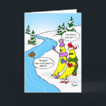 Funny Banana Christmas Card | Custom Holiday Cards<br><div class="desc">Spread the good cheer this holiday season to friends and family with a Funny Banana Christmas Card! Create your own caption bubbles and inside message with these custom holiday cards to give them a personalised touch... This hilarious design features 2 cartoon bananas bundled up in snowy weather. They are bemused...</div>