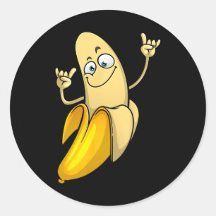 Funny Banana Designs For Men Women Fruit Lover Far Classic Round Sticker