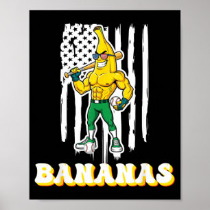 Funny Banana Drip Strong Aamerican Flag Kids Youth Poster