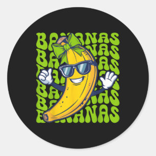 Funny Banana Name Banana Fruit Lover Personalised  Classic Round Sticker