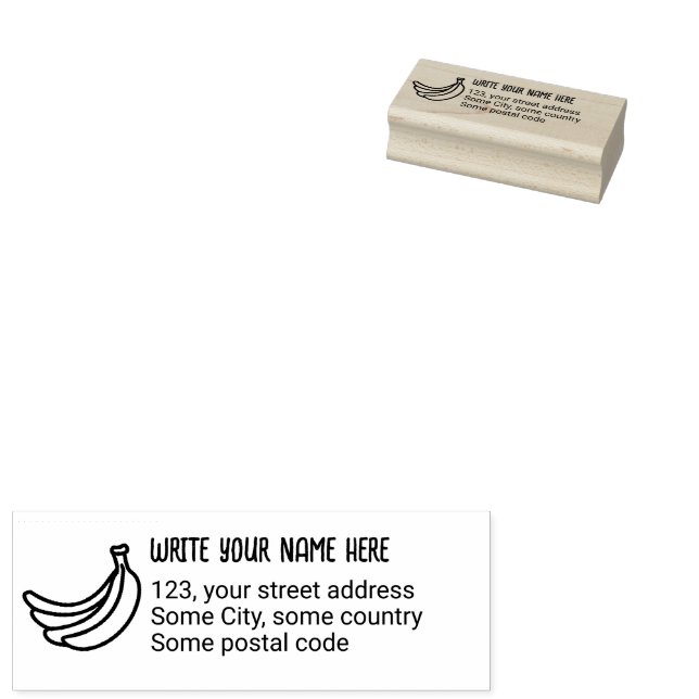 Funny Banana Party custom kit modern and editable Rubber Stamp (Stamped)