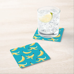 Funny Banana Party custom kit modern and editable Square Paper Coaster