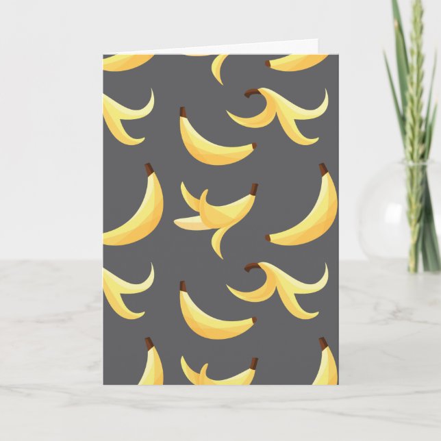 Funny Banana Party pattern colourful - editable Holiday Card (Front)