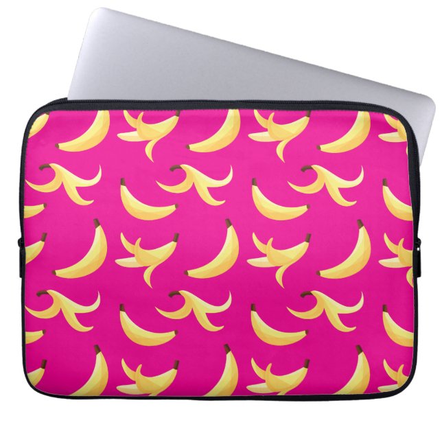 Funny Banana Party pattern colourful - editable Laptop Sleeve (Front)
