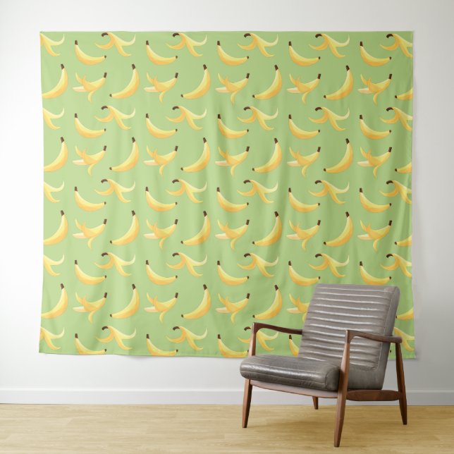 Funny Banana Party pattern colourful - editable Tapestry (In Situ (Horizontal))