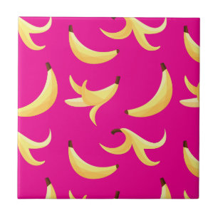 Funny Banana Party pattern colourful - editable Tile