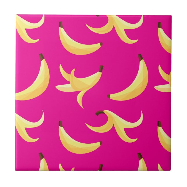 Funny Banana Party pattern colourful - editable Tile (Front)