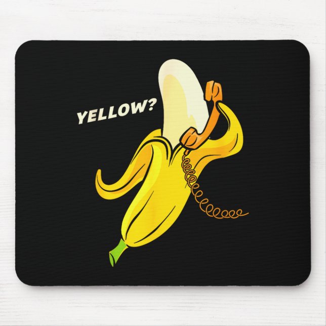 Funny Banana Phone - Yellow_ Hello_  Mouse Mat (Front)