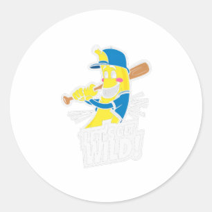 Funny Banana Player Dark - Let's Get Wild Cartoon Classic Round Sticker