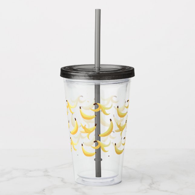 Funny Banana Pun Party pattern colourful - editabl Acrylic Tumbler (Front)